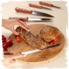 Brotmesser, Edelstahlklinge, Klingenlänge 20cm, Klingenblatt mit scharfem Wellenschliff, bequemer Holzgriff,