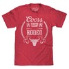 Tee Luv Men's Distressed Coors Banquet Beer Rodeo Bull Shirt,