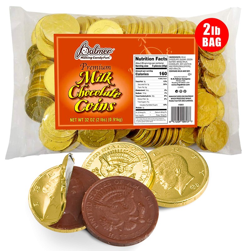 R.M. Palmer Milk Chocolate Gold Coin Half Dollars, Bulk Bag,