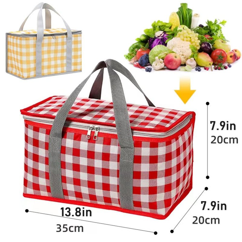 DIELOVEHUA Picnic Bag, Thermal Bag, Cooler Bag with Zip, Reusable,