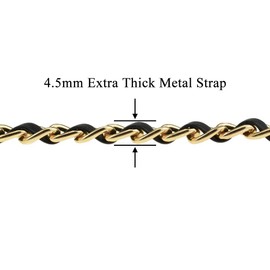 HAHIYO Mini Purse Chain Strap Slim Wide 8mm for LV Length 47.2 inches Extra Thick 4.5mm White Leather Gold Hardware for Shoulder Cross Body Sling Handbag Wallet Comfortable Flat Metal Strap 1 Pack