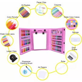 PUNKZZ 208 Piezas De Arte Para Niños Kit Set De Dibujo Portátil