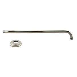 Westbrass 1/2" IPS x 19" 90-Degree Rain Shower Arm with Flange, Polished Nickel, D3703-1-05