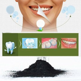 Teeth Whitening Charcoal Powder, Natural Activated Charcoal Teeth Whitener Powder with Bamboo Brush Oral Care Set