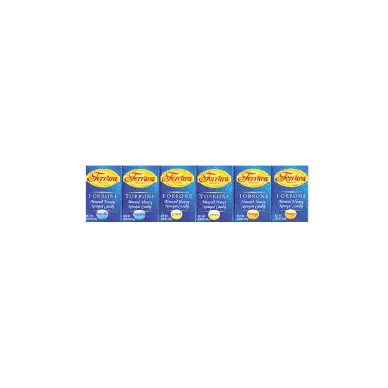 Ferrara Torrone Almond Honey Nougat Candy 7.62-Ounce Boxes Pack of