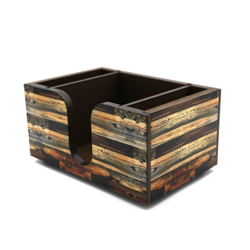 WOODEN BAR CADDY - RUSTIC WOODEN DESIGNS (Rustic Wooden Planks)