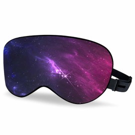Vnwoalu Deep Space Sleep Eye Mask Cosmic Nebula Star Cluster Men Women Sleep Mask with Adjustable Strap Eye Cover Eye Shade for Travel, Nap,Meditation