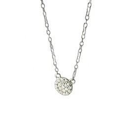 apop nyc 925 Sterling Silver Pave Mini Coin Necklace 18 inch [Jewelry]