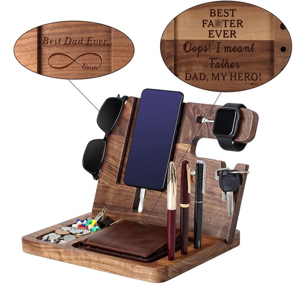 Ideas for Dad -Wooden Phone Docking Station, Personalized Idea, Custom