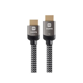 Monoprice 4K High Speed HDMI Cable - Braided - 4K@60Hz, 18Gbps, HDR, CL3 In-Wall Rated, 50ft, Grey