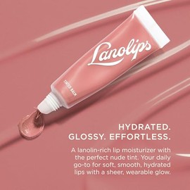 Bálsamo labial tintado Lanolips - Bálsamo hidratante con color y tinte con lanolina y vitamina E para labios opaco, seco, agrietado, Perfecto Nude (12