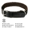 Leather Dog Collar in smooth cow leather in black plaited