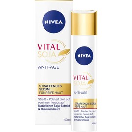NIVEA Vital Soy Anti-Age Serum for Mature Skin (40 ml) Moisturiser with Natural Soy Extract, Firming Serum with Hyaluronic Acid