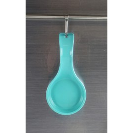Reston Lloyd Kitchen Counter Utensil Spoon Rest, Ladles, Spaghetti Forks, & Spatulas, Durable BPA-Free Plastic – Dishwasher Safe, Décor, Space Saving Hanging Hole on Handle, Aqua