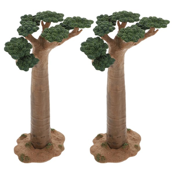 VOSAREA 2pcs Model Tree Mini Baobab Tree Train Scenery Architecture