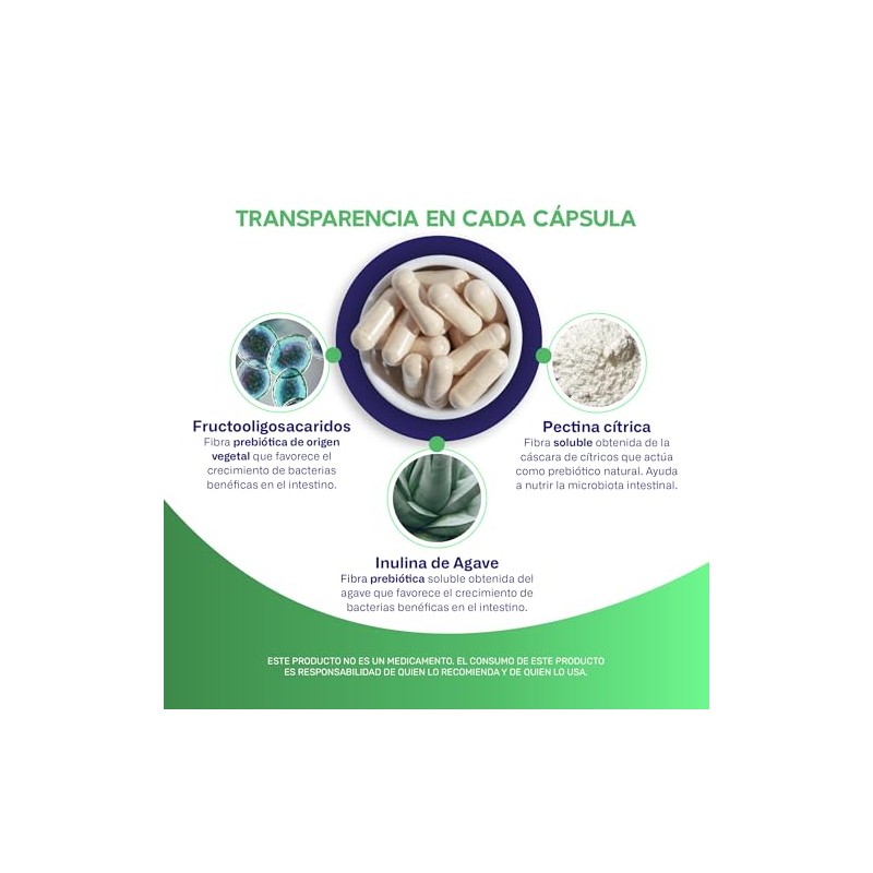MegaBiotic Prebiotic Blend, Prebióticos 120 cápsulas 1130mg por porción