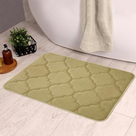 ACHIM Memory Foam Bathroom Rugs - 17 x 24 Inch (Madison Green) - Ultrasoft Non Slip Bath Mat for Bathroom Floor, Shower, Bedroom & Kitchen - Quick Dry Washable Memory Foam Bath Mat Shower Rug