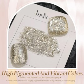 Born Pretty Glitter Gel Nail Polish Champagne Platinum Glitter Sparkly Gel Polish 15ML