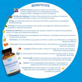 Suplemento Platinum Apoyo Próstata Con Ciruelo Africano Hh Sabor Sin sabor