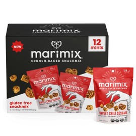 Marimix Snack Mix | Sweet Chili Sesame | Crunch Baked Sweet & Salty Savory Plant Based Naturally Gluten Free Whole Grain Fiber Charcuterie Pretzel Trail Party Mix | No Artificial Ingredients