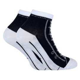 Sock Snob - 2 Pairs Unisex Adult Socks that look like Shoes/Sneakers/Baseball Boots (4-7 uk, Black)