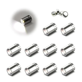 10 Pack Small Spotlight Battery Operated LED Lights, Warm White LED Wireless Miniature Spot Light for Artwork Painting,Jewelry Showcase Display,Closet,DIY Hand Craft (Cool White)