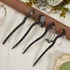 CABODYALS 4Pcs 4 Styles Black Natural Wood Hair Sticks Headdress