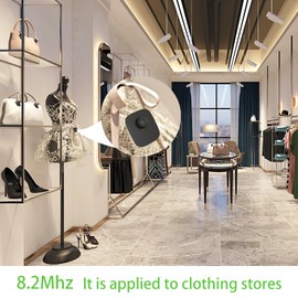 Clothes Anti-Theft Security Tags, 8.2mhz System Chip-Matched Retail Security System Sensors, Square Hard Clothes Tags (Black)