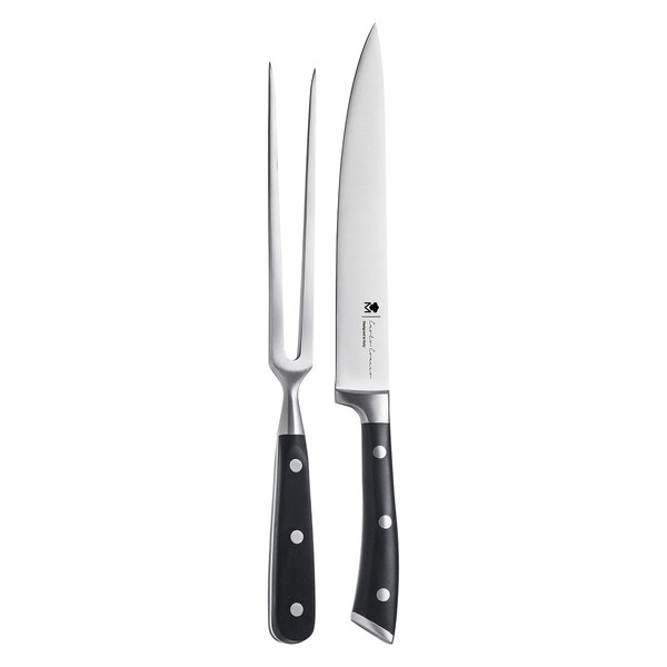 MasterPro by Carlo Cracco - Set arrosto coltello + forchettone in acciaio inossidabile, manico in ABS
