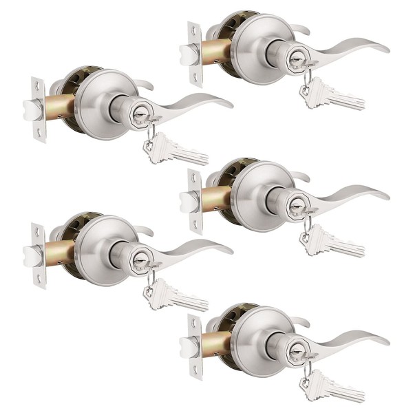 Probrico (5 Pack Keyed Alike Entry Door Lever [Lock with