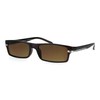 SA106 Mens Narrow Rectangular Plastic Powered Reader Lens Reading Sunglasses
