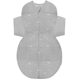 Happiest Baby SNOO Sleep Sack - 100% Organic Cotton Baby Swaddle Blanket - Doctor Designed Promotes Healthy Hip Development (Graphite Stars, X-Large)