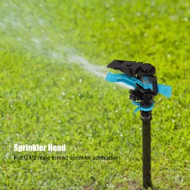 Garden Sprinklers for Yard Plastic Rotation Watering Head Sprinkler Head for Garden Yard Lawn Irrigation G1/2 Male Thread