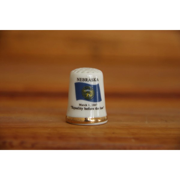 Nebraska Porcelain Thimble Brand New Made by Finact Collectibles