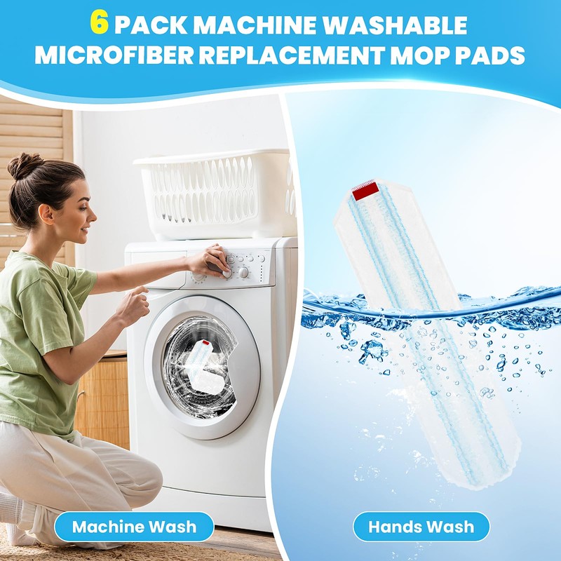 6 Pack Mop Replacement Pads for O-Cedar H2prO Flat Mop,