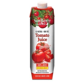 Sunberry Farms 100 Percent Tomato Juice, 33. 8 Fluid Ounce -- 12 per case.