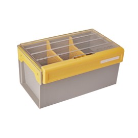 Plano EDGE Premium Plastics and Bulk Tackle Utility Box, Clear and Yellow, Rust-Resistant, Waterproof Bulk Premium Storage Organizer for Plastic Tackle