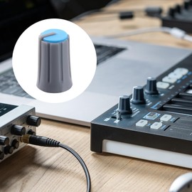 CustomyLife 9pcs 6mm D Type Potentiometer Knob, Plastic Guitar Volume Tone Rotary Knob, Bass Control Knob Replacement for Encoder Electric Guitar Speaker Mixer Board White Brown Blue