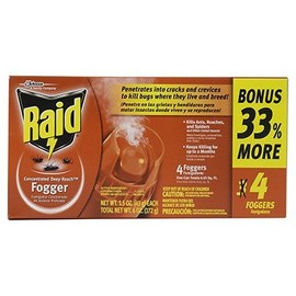 Raid, One Pack of 4-Count, 1.5 OZ, Concentrated Fogger Value Pack.