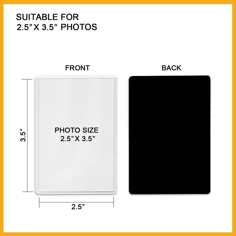 KikoSkool Magnetic Photo Pocket Refrigerator 20 Pack, Hold White 2.5X3.5