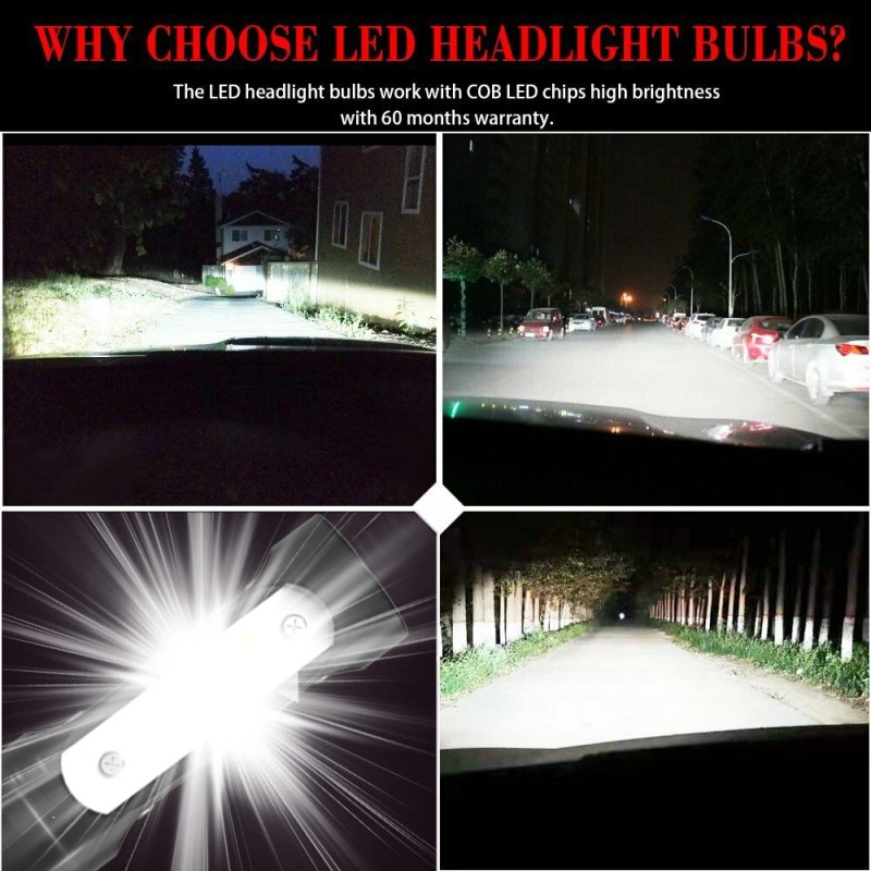 SHENKENUO 4 Sides H11 LED Headlight High or Low Beam