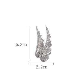 Crystal Angel Wings Brooch Pins Rhinestone Metal Feather Lapel Pin Suit Coat Breastpin for Women Men's Jewelry Accessories, Rhinestone, Metal