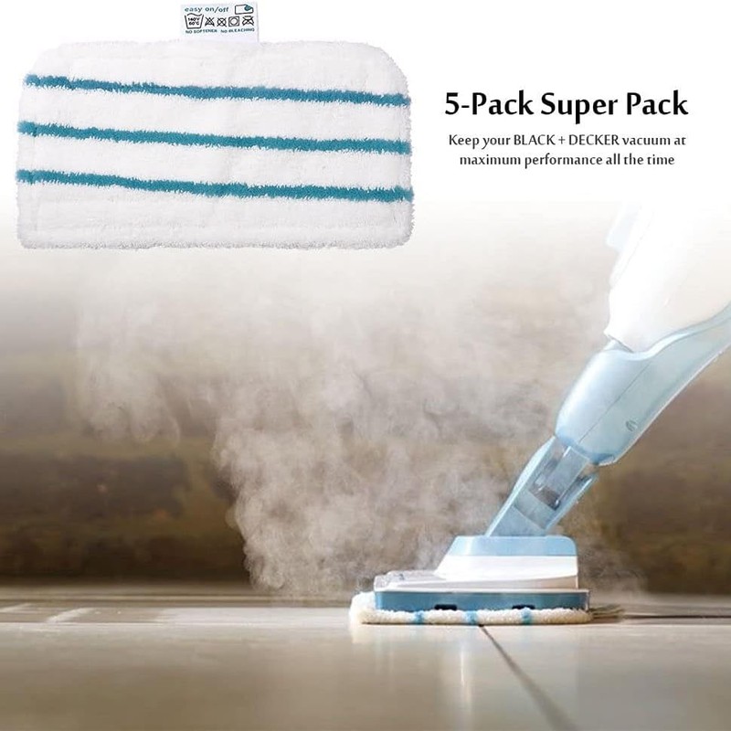 5 pcs Mop Pads Replacement,Washable Mopping Pad Accessories for FSM1610/