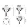 AIMALL 3PCS Stainless Steel Oil Liquid Funnels, Durable Metal Funnels