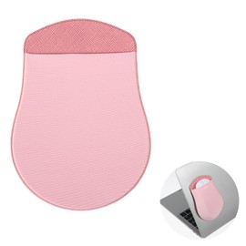 Aeaocvo Universal Stick-On Mouse Pouch for Laptop, Reusable Adhesive Mouse Pockets, Pink, Spandex, 13.5 x 9.8 cm (5.3 x 3.85 in), Office, Travel/portability