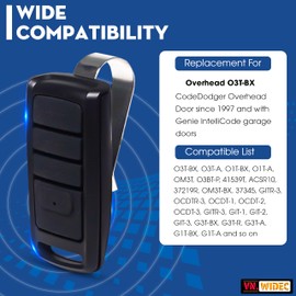 2 Pack Garage Door Remote Replacement for Overhead Door Genie O3T-BX G3T-BX