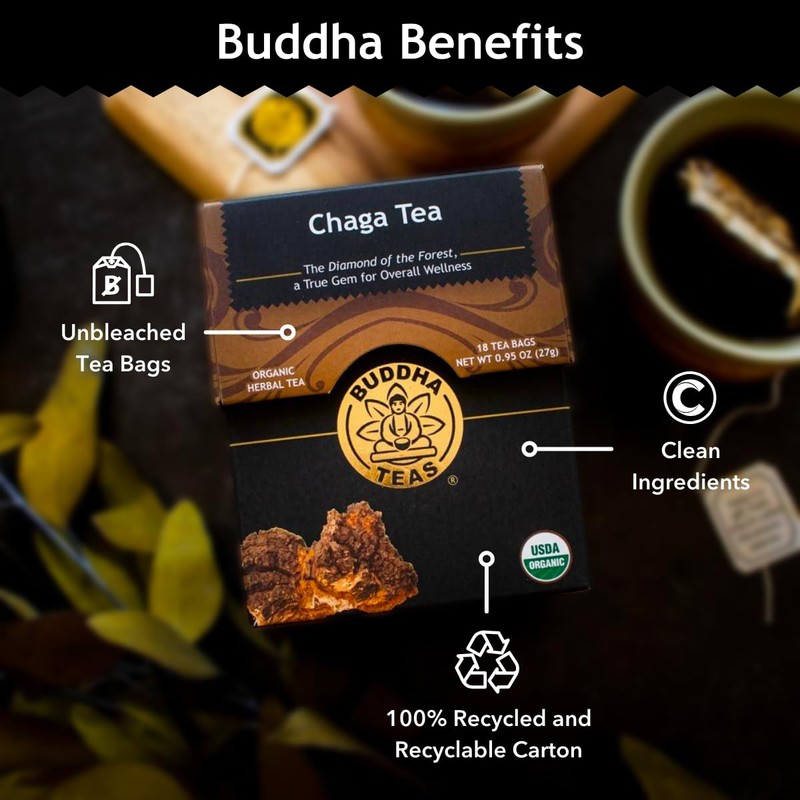 Buddha Teas - Chaga Tea - Organic Herbal Tea -