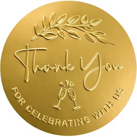 100 etiquetas de felicitacin de agradecimiento por celebrar con nosotros de 1.6 pulgadas personalizadas en relieve para pequeas empresas, bodas, fiestas