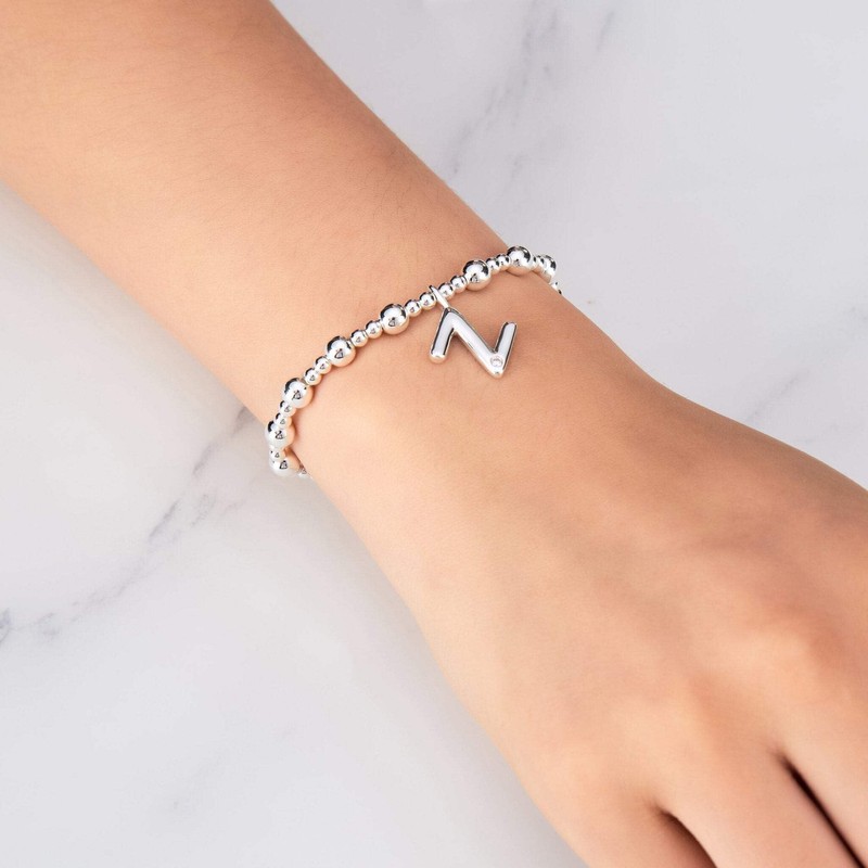 Philip Jones Letter Z Initial Stretch Bracelet Created with Zircondia®