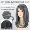 18 Inch Gray Wigs for Women 2x3.5 Realistic Scalp Highlight